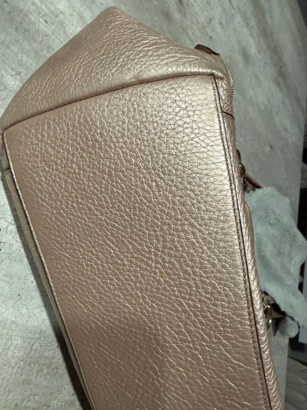 Coach Metallic Rose Leather Shoulder Tote